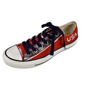 Converse Painted Canvas Low Top Sneakers Sz 8